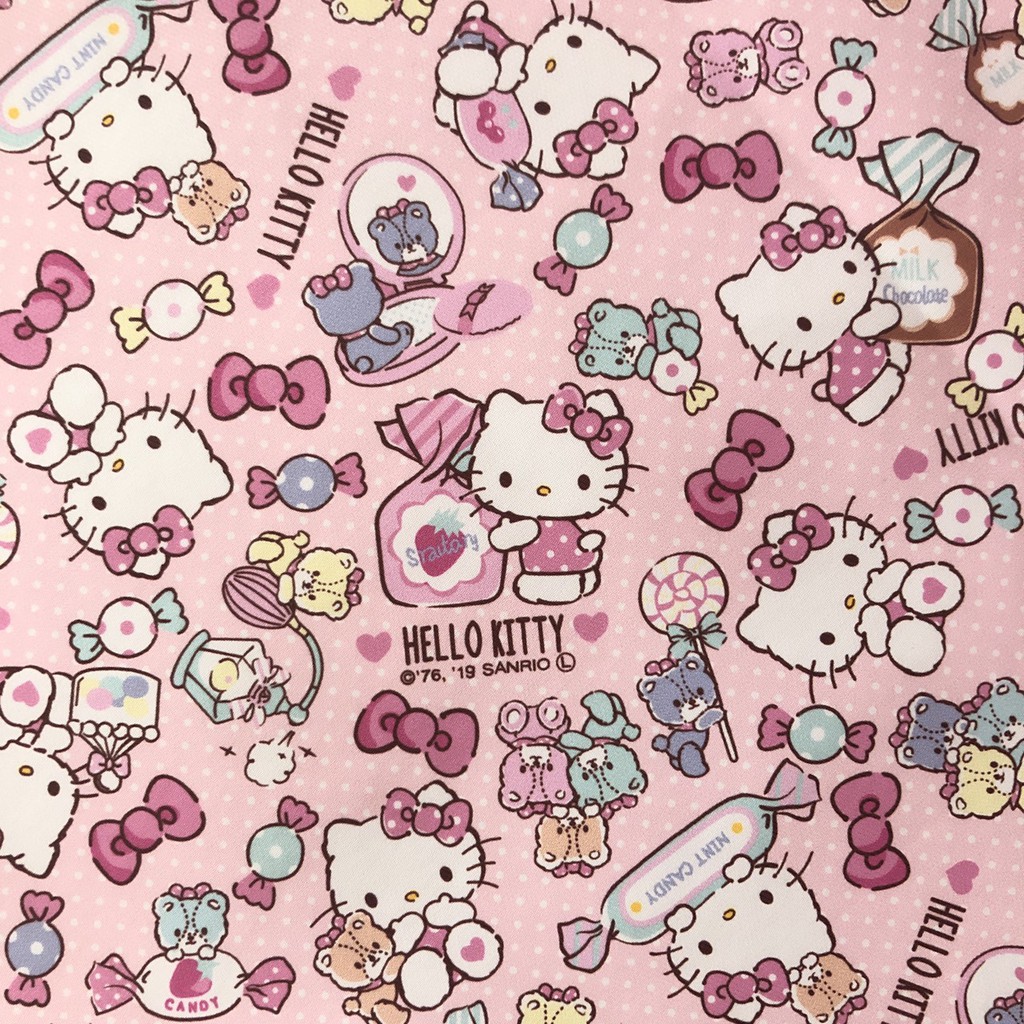 印花複合布料 一碼價粉嫩點點hello Kitty 凱蒂貓布包包卡通布料diy 桌巾 蝦皮購物
