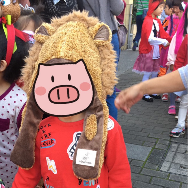 2️⃣二手私服2️⃣ 日本直送 兒童 小童 超保暖 獅子 動物 造型 毛帽 帽子