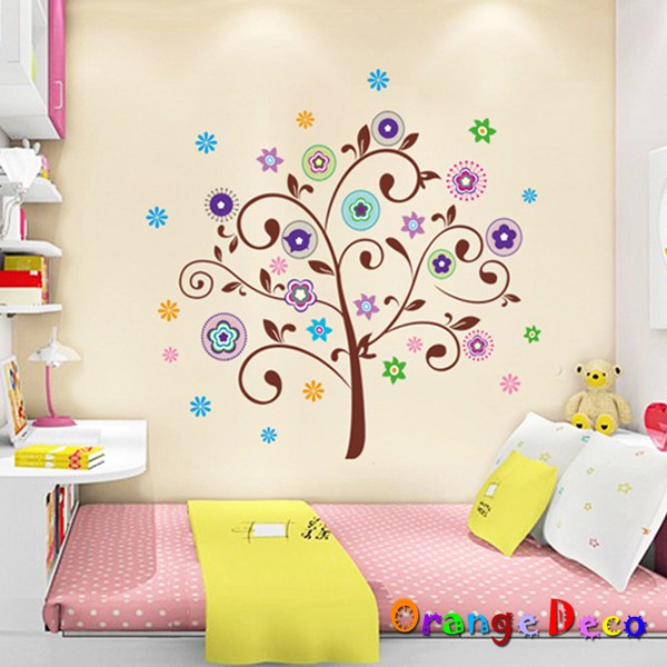 【橘果設計】花紋樹 壁貼 牆貼 壁紙 DIY組合裝飾佈置