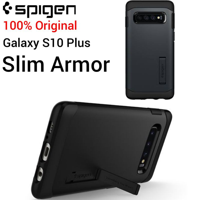 SAMSUNG 原裝 Spigen 三星 Galaxy S10 Plus Slim Armor 立式保護套外殼支架 Al
