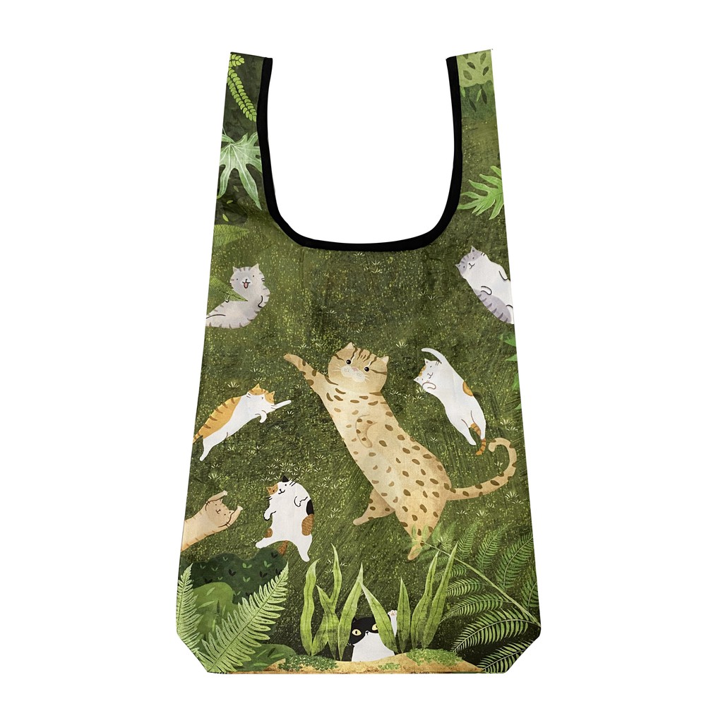 Sunny Bag x 貓小姐Ms.Cat 摺疊購物袋-石虎與貓的森林遊戲