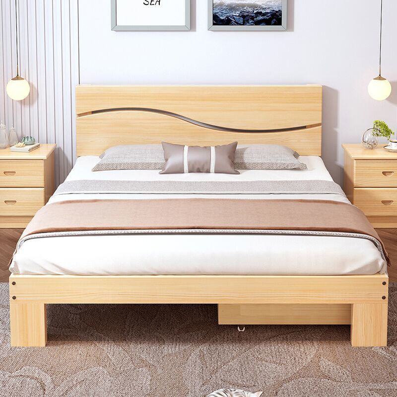 實木床1.5米特價出租房用雙人床1.8x2米松木經濟型臥室1m單人床架happy妹家具