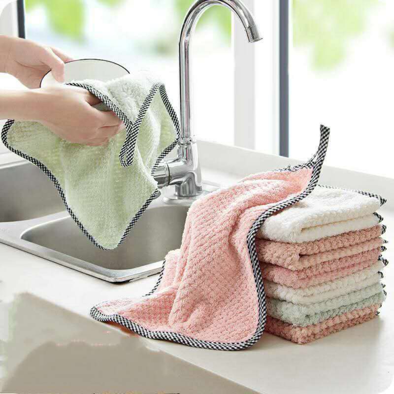 現貨 預購超吸水⭐️掛式珊瑚絨 小學生上課使用 家庭 抹布 擦手巾 洗碗巾