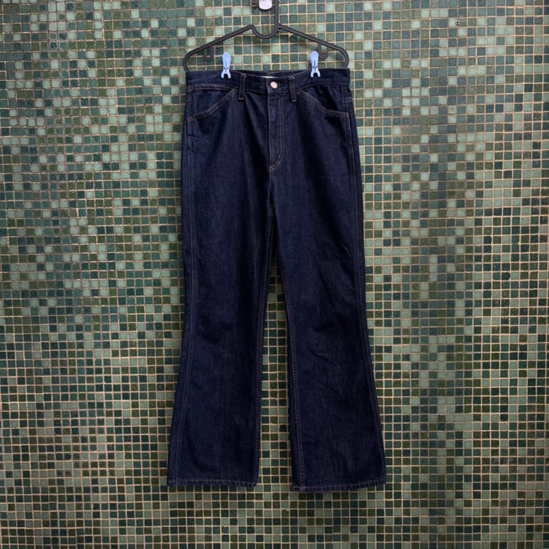 Uniqlo  U系列 深藍微喇叭牛仔長褲 尺寸27