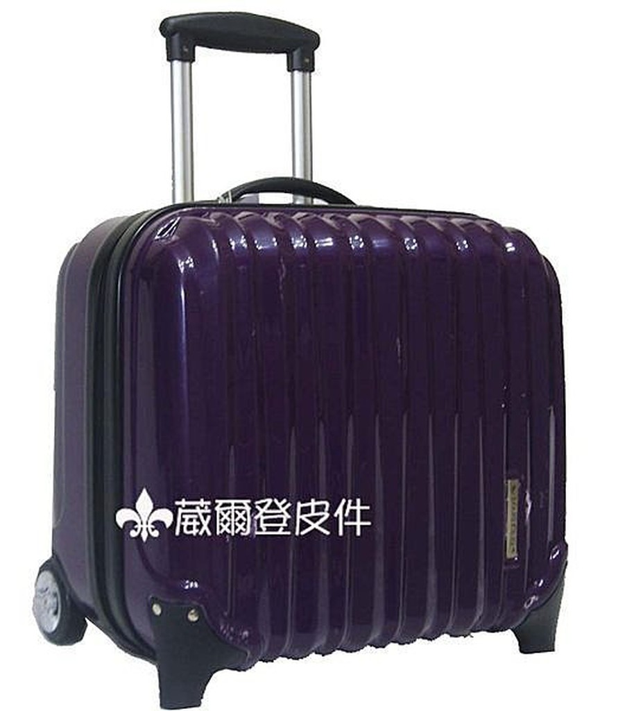 【葳爾登】Long King超級輕17吋硬殼旅行箱電腦拉桿公文行李箱鏡面登機箱17吋8003紫色