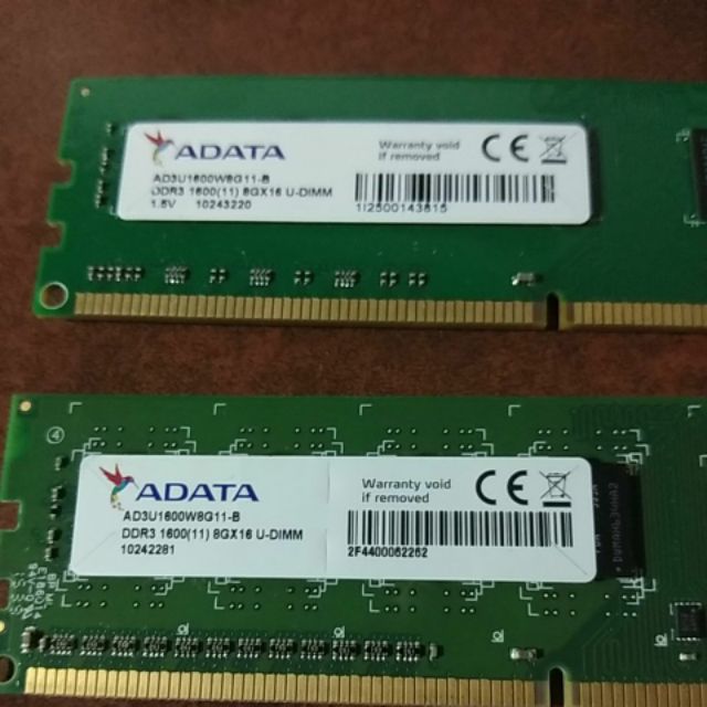 （二手）ADATA DDR3 1600 8G 記憶體 兩條