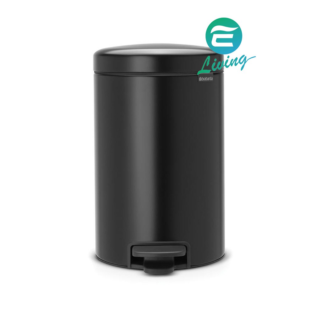 【易油網】BRABANTIA PEDAL BIN 黑色 時尚腳踏式垃圾桶12L #113741