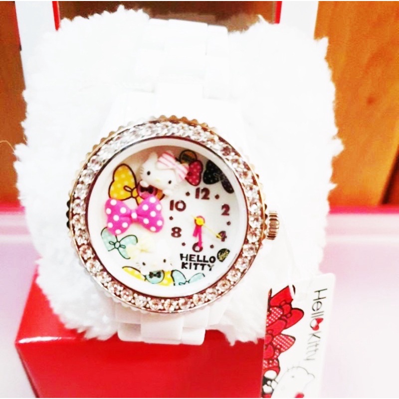 日本製 Hello Kitty 鑲鑽立體造型手錶 日本限定 值得收藏 (不附電池🔋)