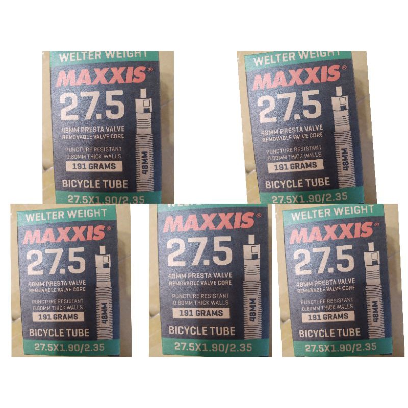 5 Maxxis 650B 27.5x1.9/2.35 MTB Inner Tubes