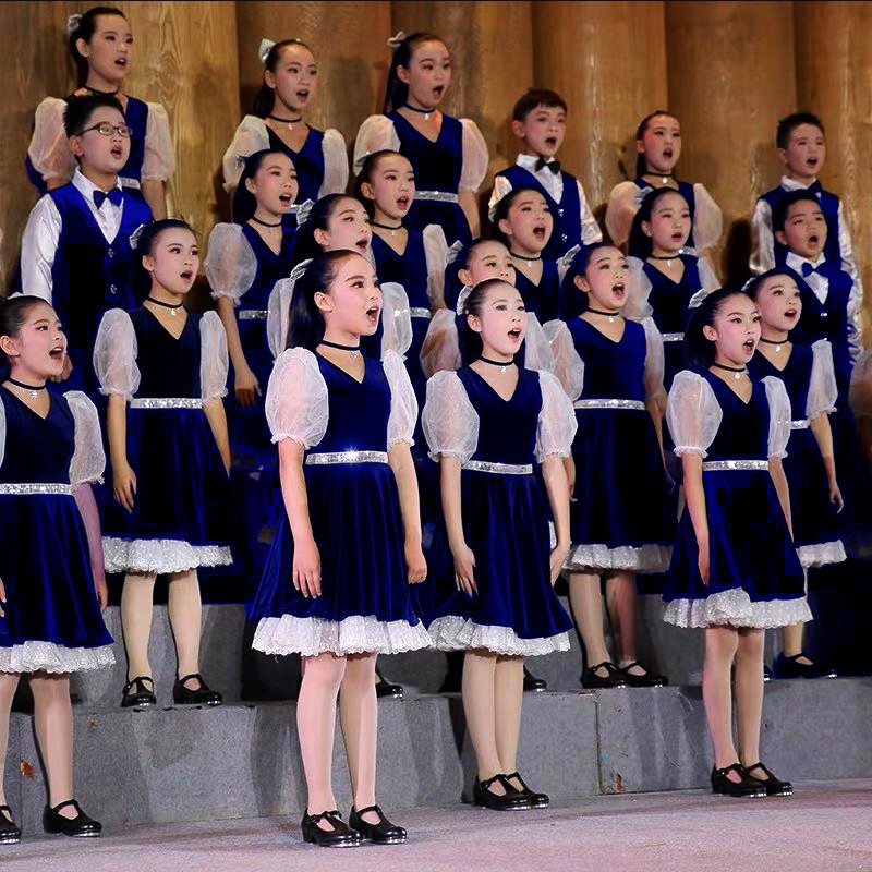 六一兒童合唱服演出服男女童禮服中小學生朗誦表演服大合唱團服裝
