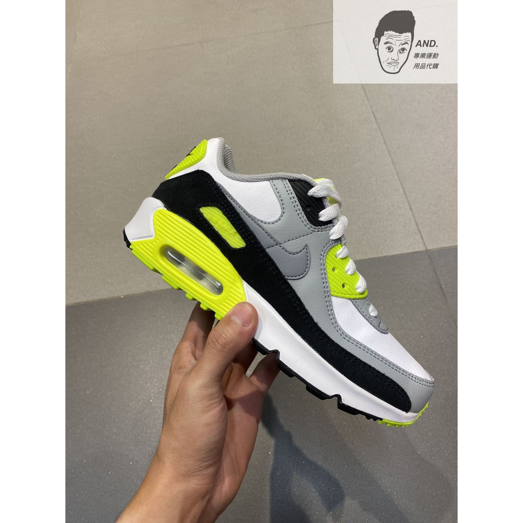 【AND.】NIKE AIR MAX 90 LTR GS 灰黑綠 皮革 運動 休閒 氣墊 女鞋 CD6864-101