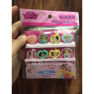 【現貨】可愛食叉組 公主系列 小美人魚 白雪公主 睡美人 8入組可愛 食叉 三明治叉 麵包叉 便當叉 食物叉 裝飾 點綴