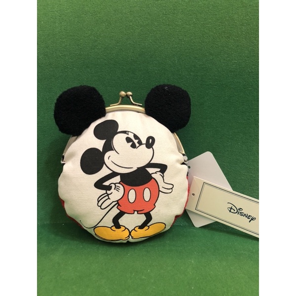 日本進口 Disney (迪士尼) 米奇米妮 迷你絨毛錢包 短皮夾錢包 雙珠扣式錢包 現貨