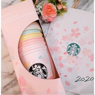 ArielWish日本星巴克2020櫻花季櫻花杯水杯水壺杯子咖啡杯隨行杯to go隨身環保杯五入附收納袋組隱藏版絕版品