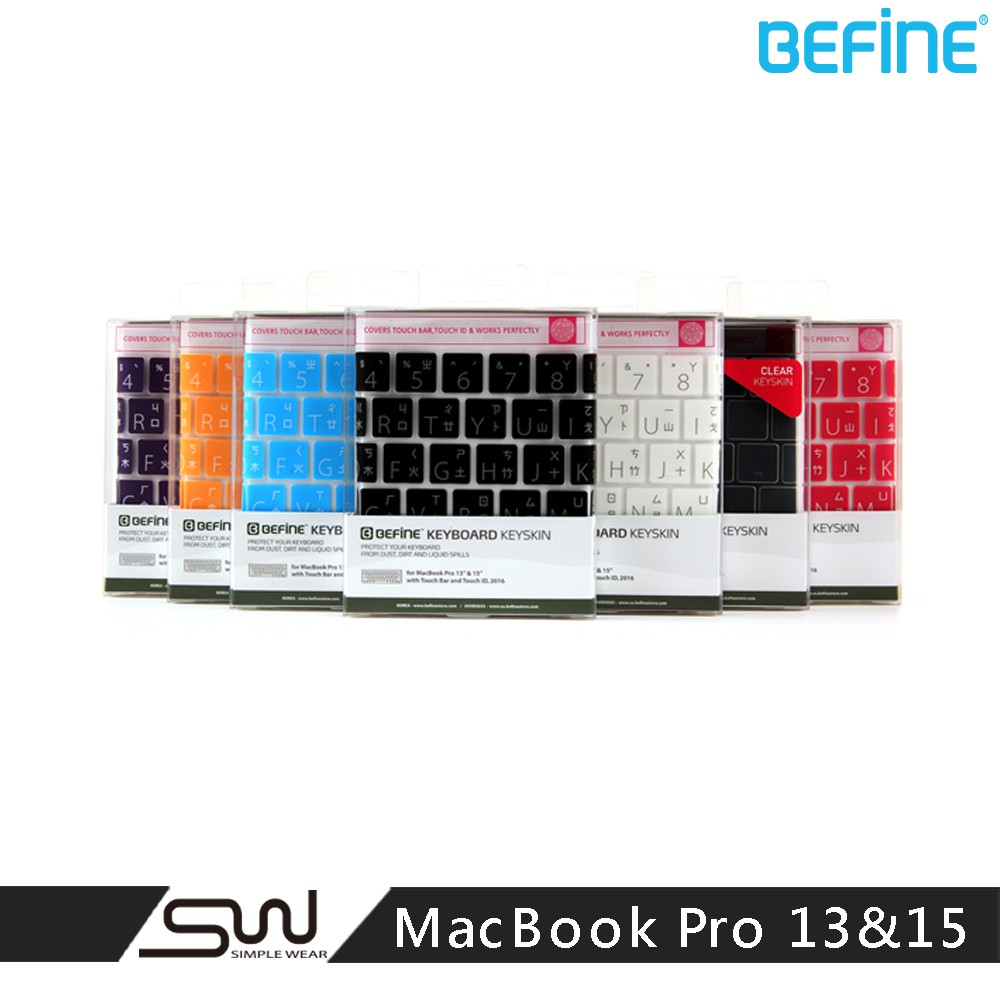 【BEFINE】中文鍵盤保護膜 MacBook Pro 13&amp;15 with Touch Bar/Touch ID