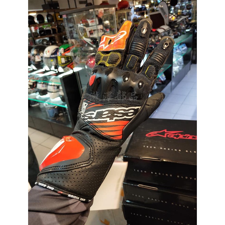 瀧澤部品 義大利 Alpinestars A星 GP TECH V2 防摔手套 黑紅 袋鼠皮 長手套 賽車競技 耐磨防護