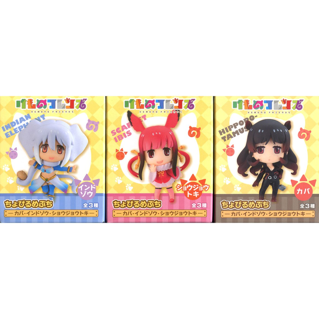 萌品市集 景品代理版furyu 動物朋友迷你人物河馬 印度象 美洲紅鶴 組3入 蝦皮購物