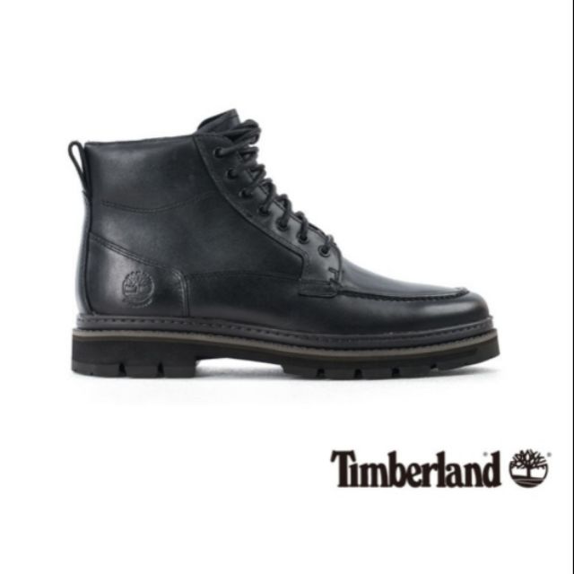 【Timberland】男款黑色防水全粒面革靴(A28ZD015)