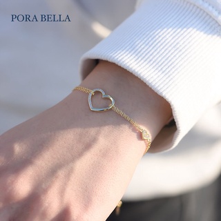《Porabella》925純銀小巧愛心鋯石造型手鍊 告白禮物 情人節禮物 送女友 銀飾 Bracelets