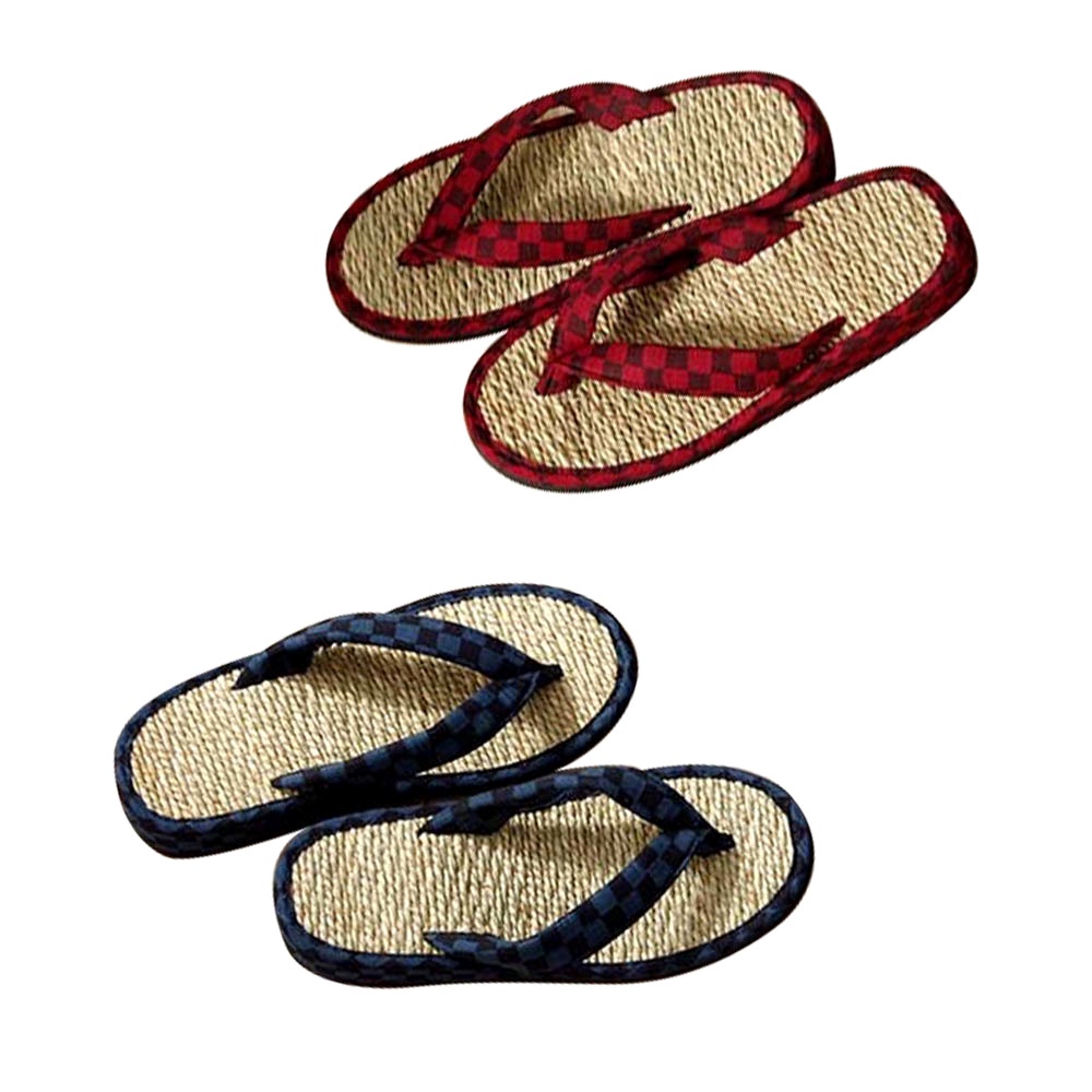 【IKEHIKO】汗臭分解藺草室內外格紋拖鞋(10205220)