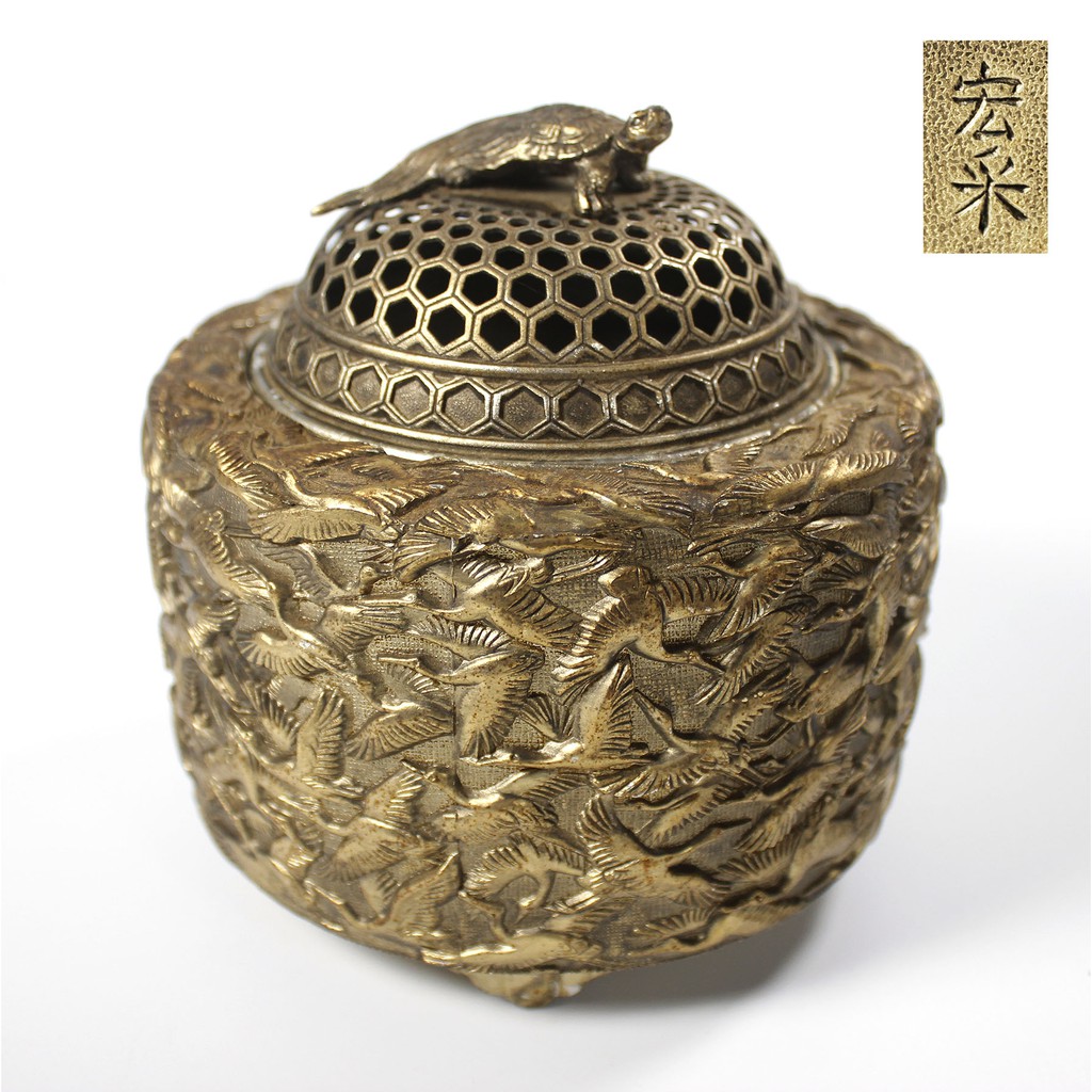 香炉 龍亀 鶴 銅製　乾隆年制　台座 彫刻 置物 開運 風水 骨董 アンティーク 香炉 龍亀 鶴 銅製 乾隆年制 台座 彫刻 置物 開運 風水 骨董