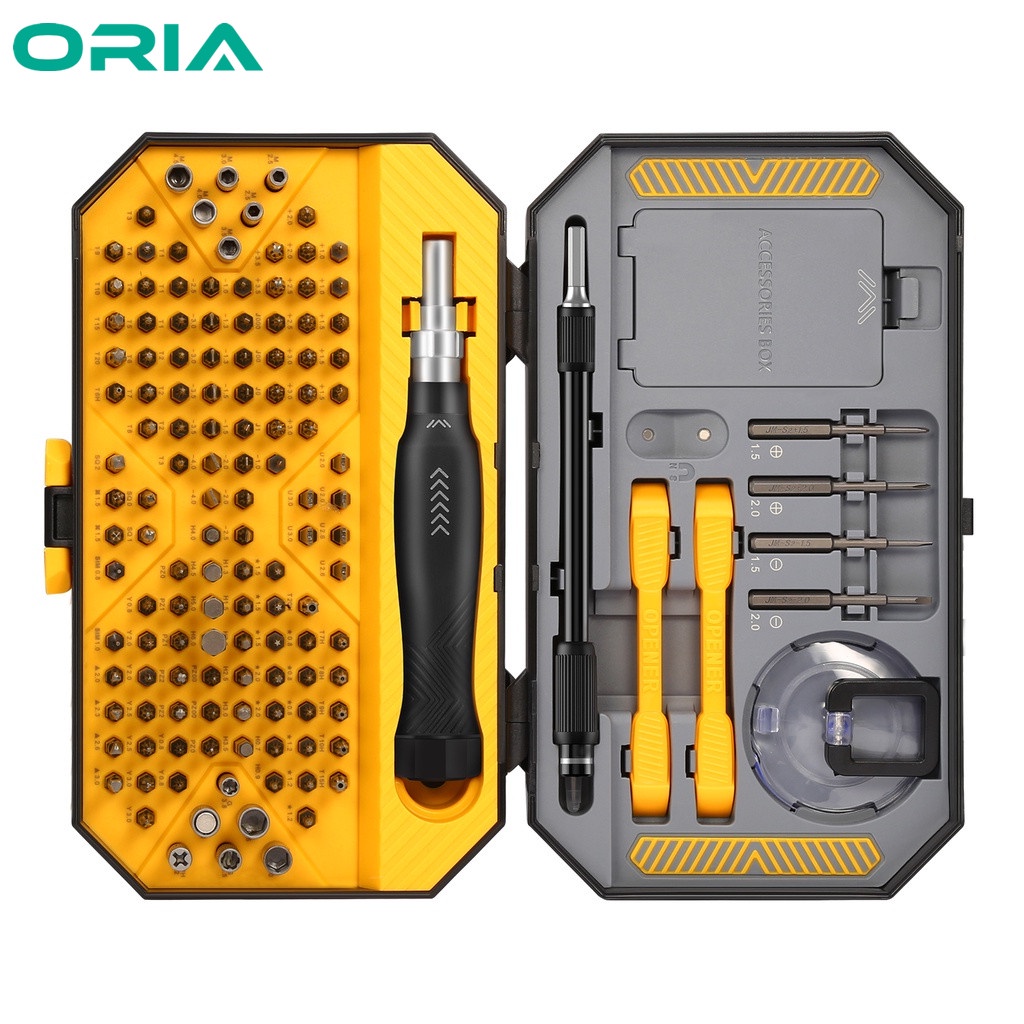 Oria 145 合 1 精密螺絲刀組維修工具, 帶 132pcs 磁性鑽頭延長桿, 用於智能手機手錶家用電器
