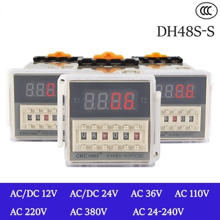 貨幣數字 LED 可編程定時器繼電器開關 DH48S-S 0.1S-99H AC/DC 12V 24V 36V 110V