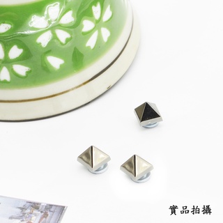 金字塔尖錐 立體磁石耳環 鐵灰色三角形 無耳洞耳夾 夾式耳環 B2536 磁石磁鐵 個性款 男女都可戴 澄飾品