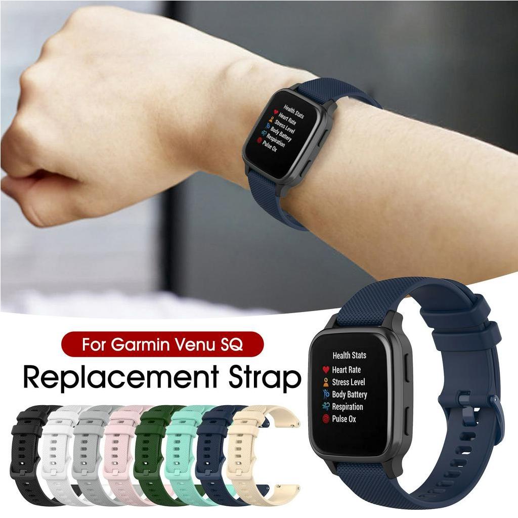 對於 Garmin 錶帶官方按鈕矽膠錶帶運動錶帶更換防塵的 Garmin Venu SQ 手鍊