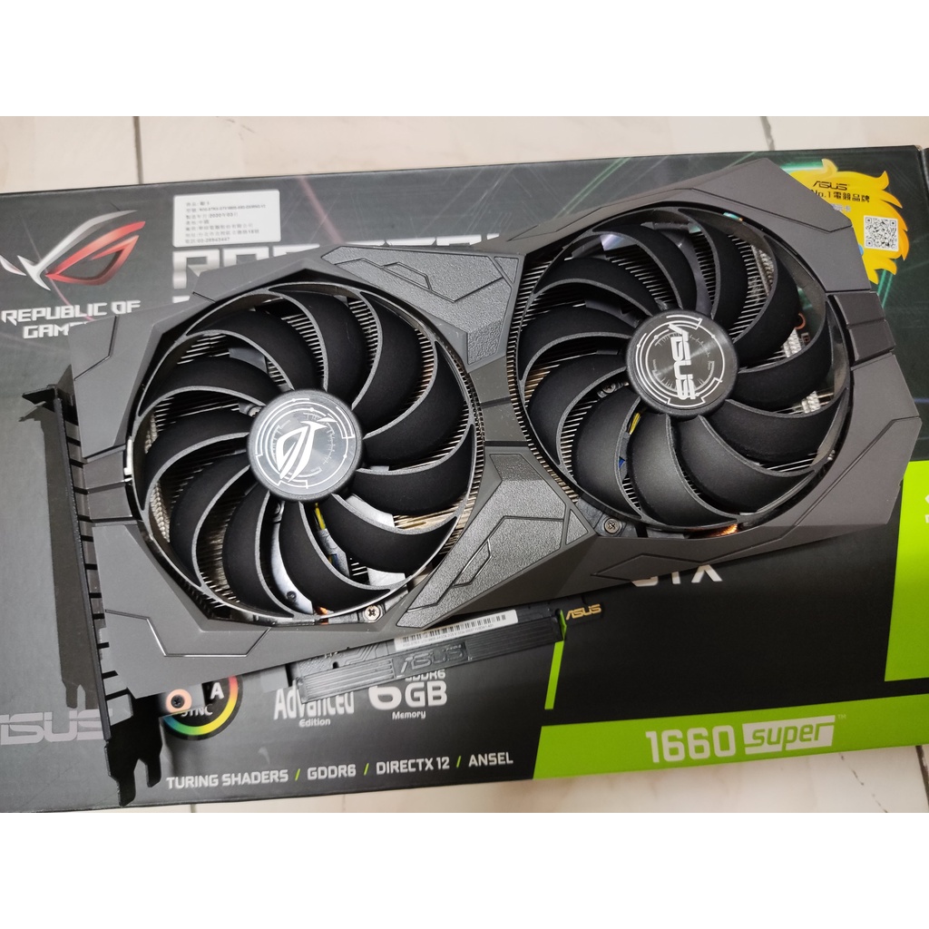 ASUS顯示卡 ROG-STRIX-GTX1660S-A6G-GAMING 原廠保固至2025.5.28