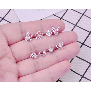 Te Amo🌹鑲鑽石造型耳釘*1對價 耳環 塑膠矽膠 耳針耳釘 飾品鑽石耳飾 鑽石耳環，鑲鑽石造型耳針