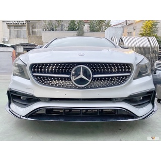 威鑫汽車精品 BENZ W117/CLA 小改款AMG前保桿專用 8件式亮黑前下巴+刀鋒 亮黑一套7500元