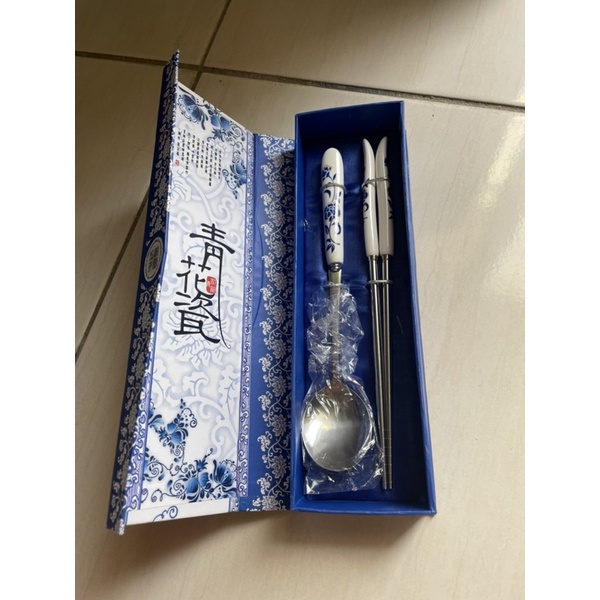 筷子 湯匙組 青花瓷