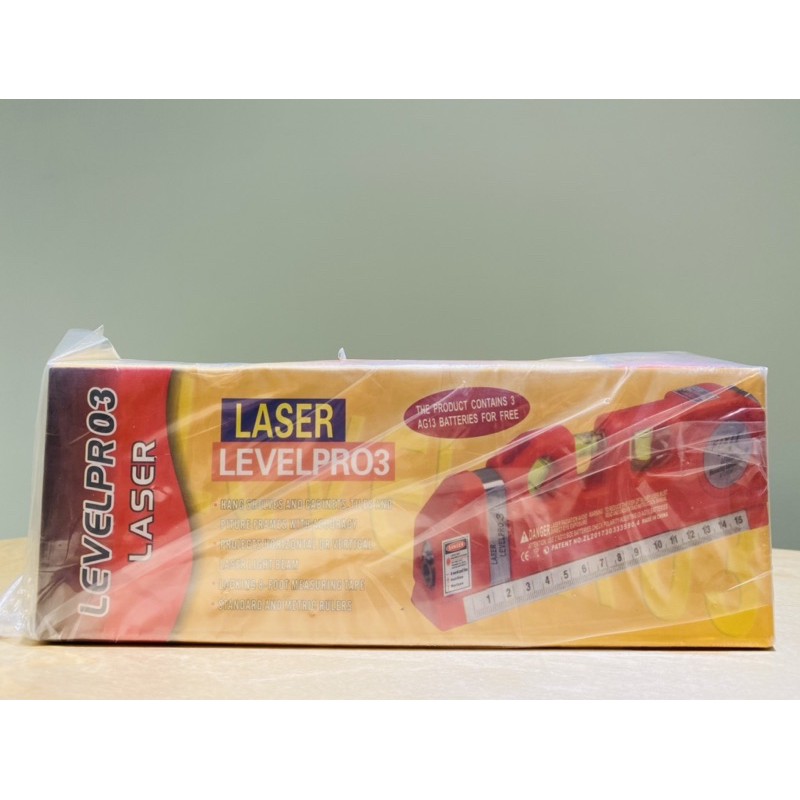 Levelpro3 laser多功能三水平儀紅光雷射水平尺（2.5米/8呎捲尺）