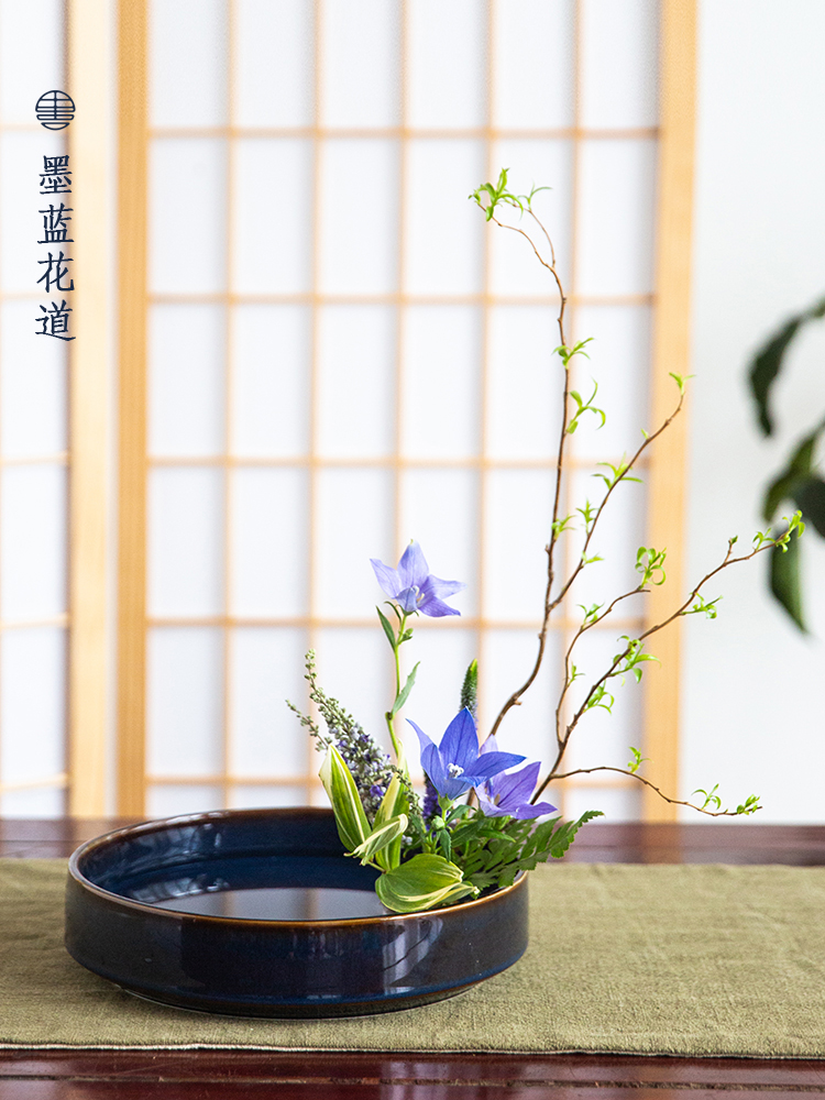 【お値下げ】小原流 花器 烏泥小判型水盤 2個 お値下げ】小原流 花器 烏泥小判型水盤 2個