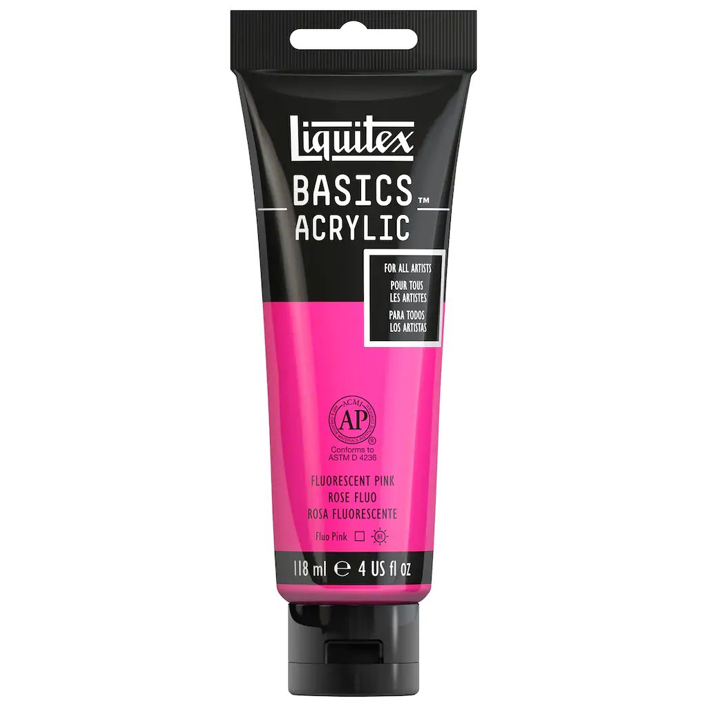 Liquitex 螢光粉紅色 118 ml Basics Acrylic 壓克力顏料 - 1046987 (法國麗可得