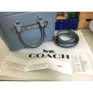 COACH手提包 MINI BLAKE CARRYALL F37635 SV/CF 小方包 水藍 蒂芬尼藍 真皮 牛皮