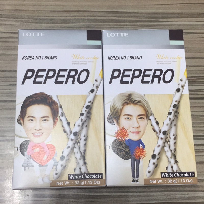 LOTTE 韓國進口 樂天 PEPERO EXO 白巧克力棒 32g  市價45元