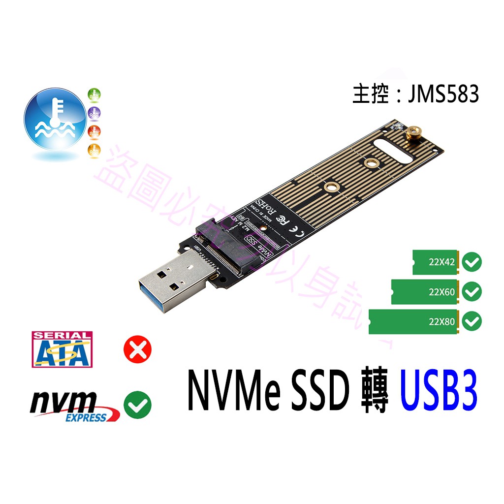 【含稅附發票】 NVMe M2 SSD 轉 USB3 轉接卡 PCIe M2 SSD 轉 USB3 轉接盒 JMS583