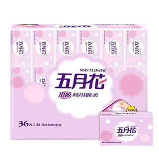 五月花 妙用綿柔抽取衛生紙 輕巧包 130抽 X 108入 D187901