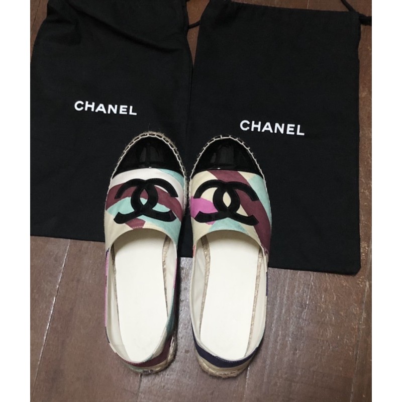 Chanel 彩色鉛筆鞋 草編鞋 懶人鞋 二手