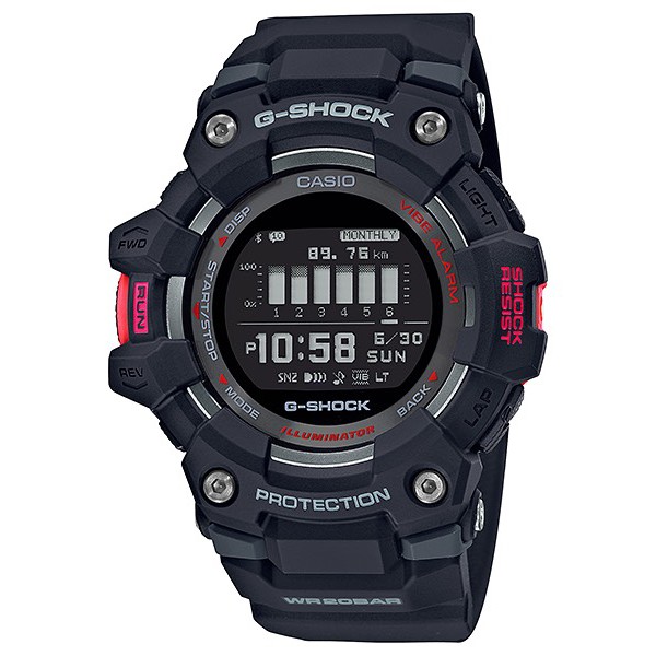 【CASIO卡西歐】GBD-100-1DR / G-SHOCK G-SQUAD藍牙運動計步系列 訓練功能手錶 黑色錶帶