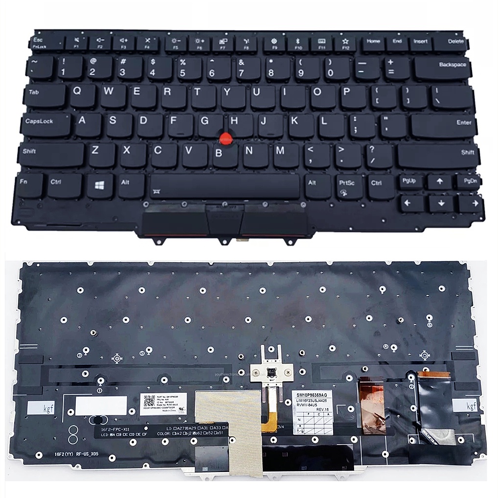 LENOVO 適用於聯想 X1 Yoga 第 2 代第 3 代 2017 年 2018 年背光的筆記本電腦美式鍵盤