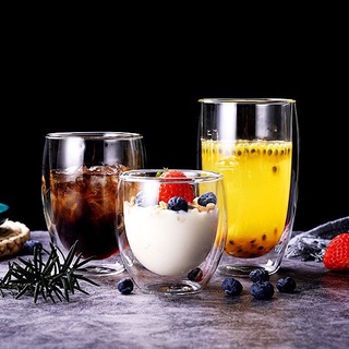 【玻璃心 現貨】雙層玻璃杯 馬克杯 耐熱玻璃 玻璃杯 咖啡杯 隔熱杯 蛋形杯 防燙杯 250ml 350ml 450ml