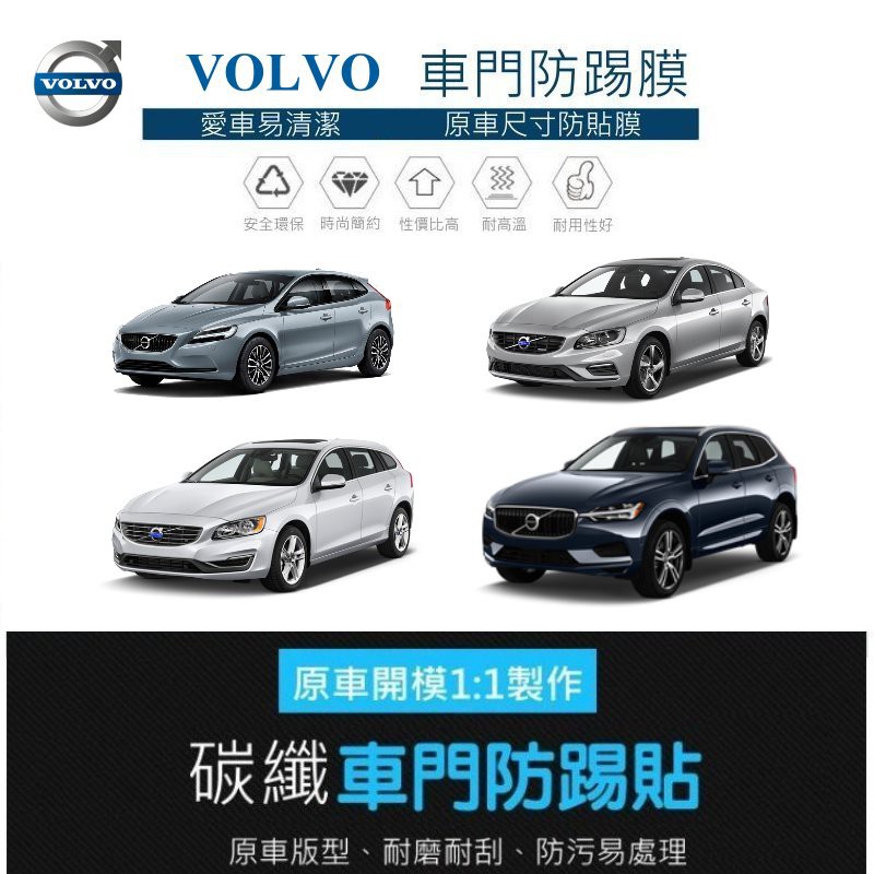 【酷碼數位】VOLVO V40 V60 XC60 S60 XC40 2020 車門防踢保護貼 車門飾板保護膜 車門防踢貼