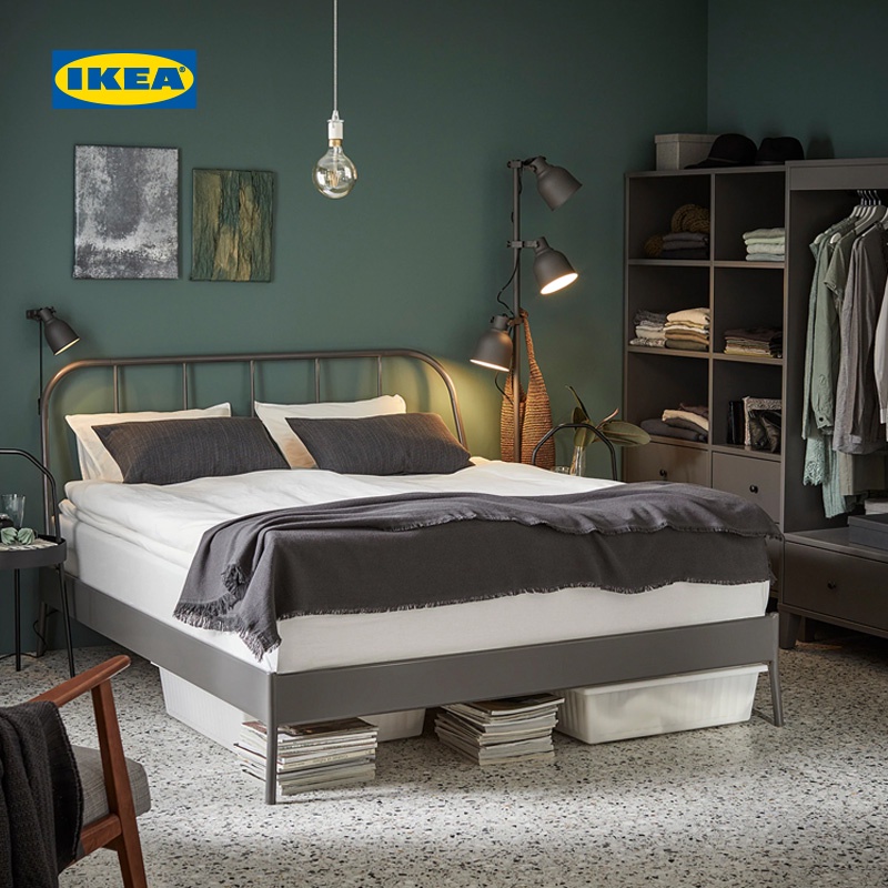 【床架 雙人床】IKEA宜傢KOPARDAL科帕達歐式鐵藝床床架雙人床鐵架床現代簡約傢居傢俱現貨 ZW3J