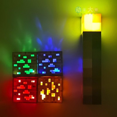 我的世界周邊玩具充電minecraft火炬火把礦石燈藥水變色瓶燈模型 蝦皮購物
