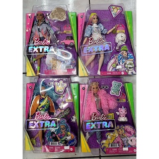 【現貨】MATTEL Barbie 芭比娃娃 Barbie芭比Extra時尚系列 關節體 芭比 胖芭比 彩虹辮髮 藍捲頭