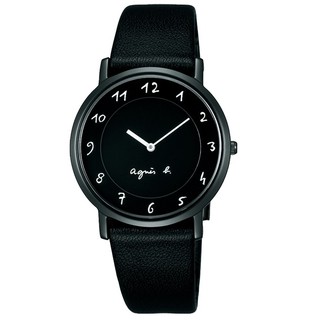 【agnes b.】法式優雅手寫體時標時尚腕錶-黑 7N00-0BC0D(BG4002P1)