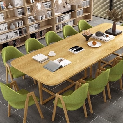 劍豪家居城簡約現代會議桌辦公開會桌休息區長桌12人長方形接待洽談桌椅組合